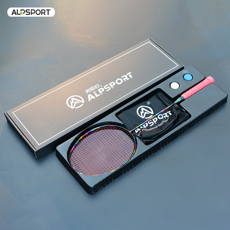 ALP XC Dazzle Color 4U Badminton Racket Ultralight 82g 32LBS Twist Racket Secondary Molding Full Carbon Badminton Racket Single Racket