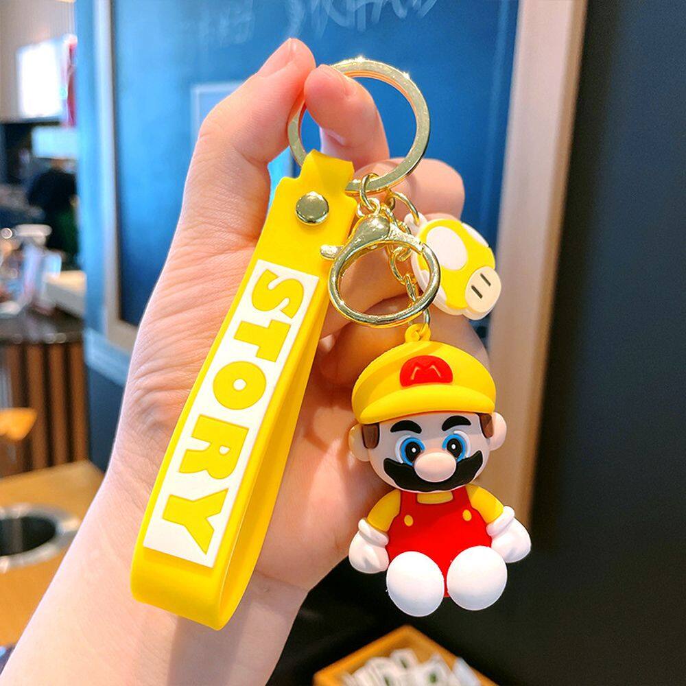 ARTMU Kawaii Christmas Gifts Car Accessories Gifts Collection Ornaments Cartoon Figurine Model Luigi Bag Pendant Super Mario Keychain Key Chain Character Dolls