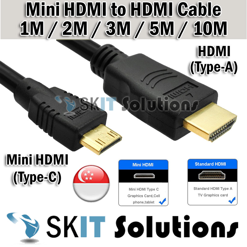 ★Mini HDMI - Compatible to HDMI - Compatible Cable for Digital Camera Camcorders to Display Video HDTV Monitor Projector 1080p HD★1/2/3/5/10 Meter★