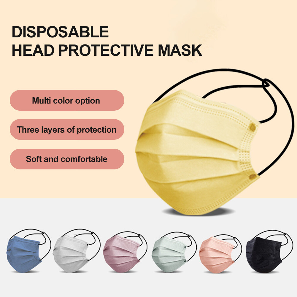 10Pcs Muslim Headloop hijab Mask For Adult Morandi Disposable Face Mask (Individual Pack) 3Ply Breathable Mask BFE ≧95% Filtration rate