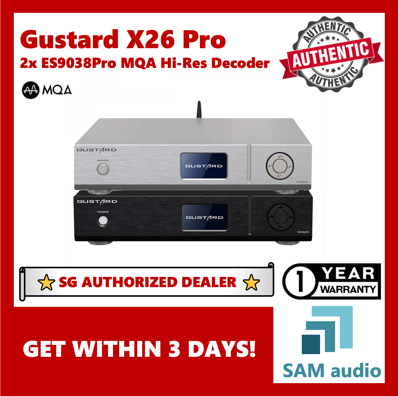 [SG] Gustard X26 Pro, Dual ES9038Pro DAC, MQA, Balanced XLR, High-Performance Audio Hi-Fi Decoder, Hifi Audio