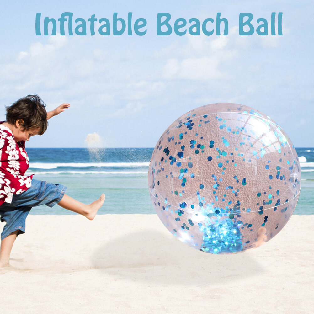 Inflatable Summer PVC Fun For Kids Party Favors Portable Outdoor Sports Pool Toys Photo Props Glitter Confetti Beach Ball
