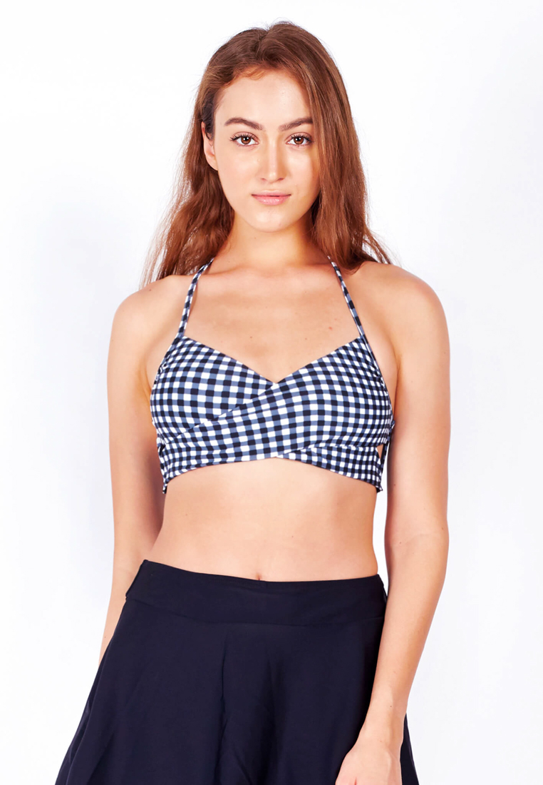 FUNFIT Crossover Bikini Top (Striped / Gingham / Seihaiga Wave / Moroccan / Stormi)  XS - XL