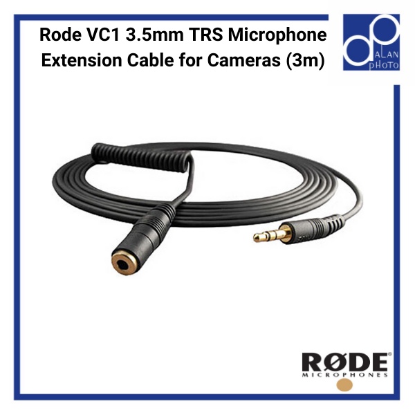 Rode VC1 3.5mm TRS Microphone Extension Cable for Cameras (3m)