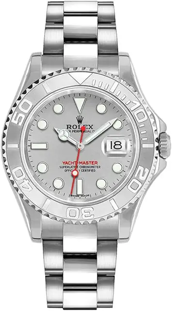 Rolex Mens Stainless Steel And Platinum Yachtmaster Silver Factory Dial
